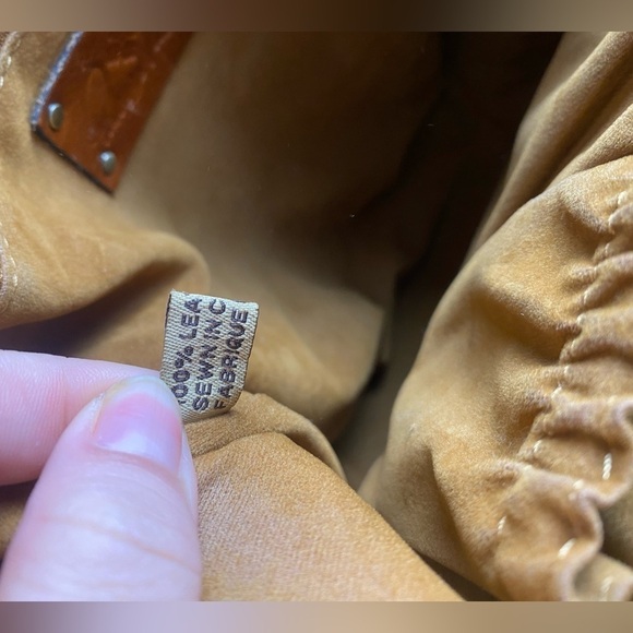 Patricia Nash Leather Croc Embossed Nela Frame Tote Biscuit - Picture 6 of 8